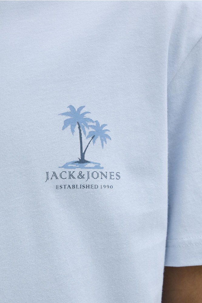 JJSUMMER VIBES TEE SS CREW NECK 12269372 CHAMBRAY BLUE